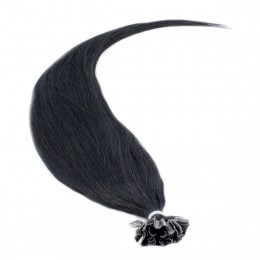 50cm vlasy evropského typu pro metodu keratin 0,7g/pr. – černá