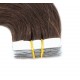 60cm Tape hair / pu extension / Tape IN lidské vlasy remy – tmavě hnědá