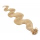 60cm vlasy pro metodu keratin 0,5g/pr. vlnité – přírodní blond