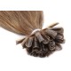 60cm vlasy pro metodu keratin 0,5g/pr. kudrnaté – světlejší hnědá