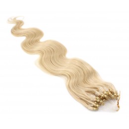 60cm vlasy pro metodu Micro Ring / Easy Loop 0,5g/pr. vlnité – nejsvětlejší blond