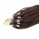60cm vlasy pro metodu Micro Ring / Easy Loop 0,5g/pr. kudrnaté – tmavě hnědá