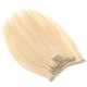 Clip in vlasy 40cm Remy pravé lidské AAA - nejsvětlejší blond