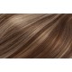 Deluxe clip in vlasy vlnité 100% lidské REMY 50cm - tmavý melír