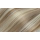 Deluxe clip in vlasy vlnité 100% lidské REMY 50cm - platina/světle hnědá