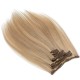 Clip in vlasy 40cm REMY lidské vlasy 100g - přírodní/světlejší blond