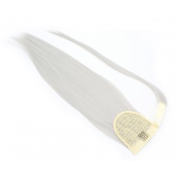 Clip culík / cop ze 100% japonského kanekalonu 60cm rovný - stříbrná