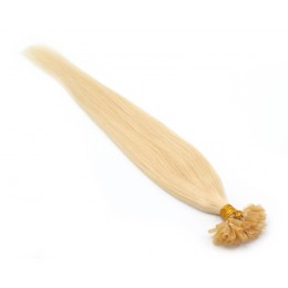 40cm lidské vlasy na Keratin 2. jakost, 0,5g/pr. – světlá blond