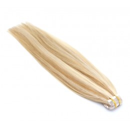 50cm Tape in – lidské vlasy 2. jakost – melír světlá a medová blond
