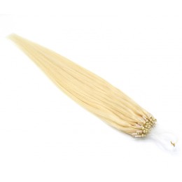 50cm lidské vlasy na Micro Ring 2. jakost, 0,5g/pr. – světlá blond