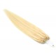 50cm lidské vlasy na Micro Ring 2. jakost, 0,7g/pr. – světlá blond