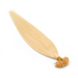 40cm lidské vlasy na Keratin 2. jakost, 0,7g/pr. – světlá blond
