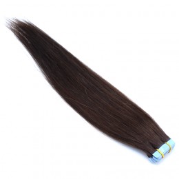 Vlasové pásky 40cm tmavě hnědé remy lidské vlasy
