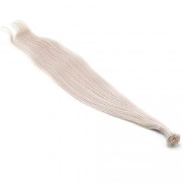 Slovanské vlasy k prodloužení keratinem 45 cm – stříbřitá (silver) blond