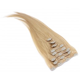 Clip in vlasy 30cm Remy pravé lidské 100g - přírodní blond