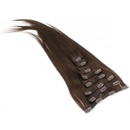 Clip in vlasy 30cm Remy pravé lidské 100g - středně hnědá