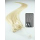 50cm vlasy evropského typu pro metodu Micro Ring / Easy Loop 0,7g/pr. – platina