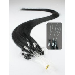 60cm vlasy evropského typu pro metodu Micro Ring / Easy Loop 0,7g/pr. – černá