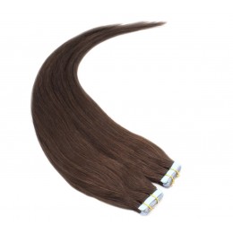 40cm Tape hair / pu extension / Tape IN lidské vlasy remy – tmavě hnědá