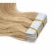 40cm Tape hair / pu extension / Tape IN lidské vlasy remy – přírodní/světlejší blond