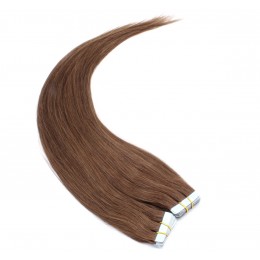 50cm Tape hair / pu extension / Tape IN lidské vlasy remy – středně hnědá