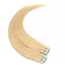 50cm Tape hair / pu extension / Tape IN lidské vlasy remy – nejsvětlejší blond
