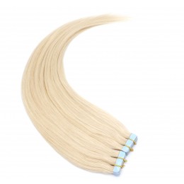 50cm Tape hair / pu extension / Tape IN lidské vlasy remy – platina