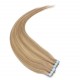 50cm Tape hair / pu extension / Tape IN lidské vlasy remy – přírodní/světlejší blond