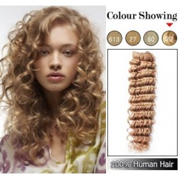 Clip in kudrnaté vlasy 100% lidské REMY 50cm - přírodní blond