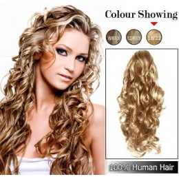 Clip in kudrnaté vlasy 100% lidské REMY 50cm - přírodní/světlejší blond