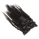 Clip in kudrnaté vlasy 100% lidské REMY 50cm - přírodní černá