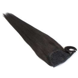 Clip in culík z pravých lidských vlasů rovný 60cm - přírodní černá