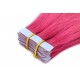 50cm Tape hair / pu extension / Tape IN lidské vlasy remy – růžová