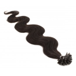 50cm vlasy pro metodu keratin 0,5g/pr. vlnité – přírodní černá