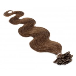 50cm vlasy pro metodu keratin 0,5g/pr. vlnité – středně hnědá