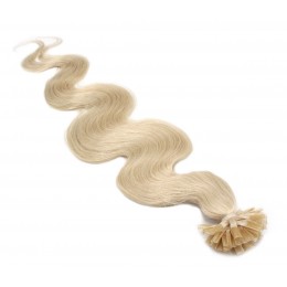 50cm vlasy pro metodu keratin 0,7g/pr. vlnité – platina