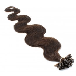 60cm vlasy pro metodu keratin 0,7g/pr. vlnité – tmavě hnědá