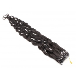 50cm vlasy pro metodu Micro Ring / Easy Loop 0,5g/pr. kudrnaté – přírodní černá