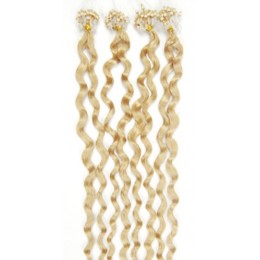 50cm vlasy pro metodu Micro Ring / Easy Loop 0,5g/pr. kudrnaté – nejsvětlejší blond