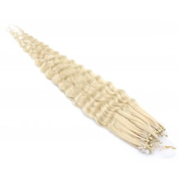 50cm vlasy pro metodu Micro Ring / Easy Loop 0,5g/pr. kudrnaté – platina