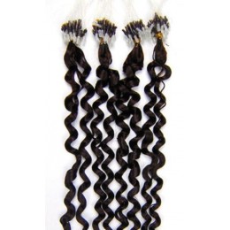 60cm vlasy pro metodu Micro Ring / Easy Loop 0,7g/pr. kudrnaté – přírodní černá