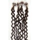 60cm vlasy pro metodu Micro Ring / Easy Loop 0,7g/pr. kudrnaté – středně hnědá