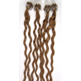 60cm vlasy pro metodu Micro Ring / Easy Loop 0,7g/pr. kudrnaté – světle hnědá
