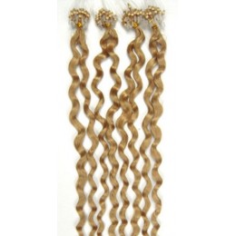 60cm vlasy pro metodu Micro Ring / Easy Loop 0,7g/pr. kudrnaté – přírodní blond