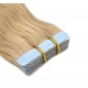 50cm Tape hair / pu extension / Tape IN lidské vlasy remy vlnité – přírodní blond