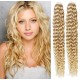 50cm Tape hair / pu extension / Tape IN lidské vlasy remy kudrnaté – nejsvětlejší blond