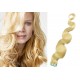 60cm Tape hair / pu extension / Tape IN lidské vlasy remy vlnité – nejsvětlejší blond