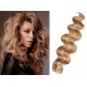60cm Tape hair / pu extension / Tape IN lidské vlasy remy vlnité – přírodní / světlejší blond
