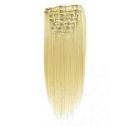 Clip in vlasy k prodlužování 70cm, 140g - REMY, 100% lidské - světlejší blond