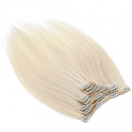 Clip in vlasy k prodlužování 70cm, 140g - REMY, 100% lidské - platinová blond